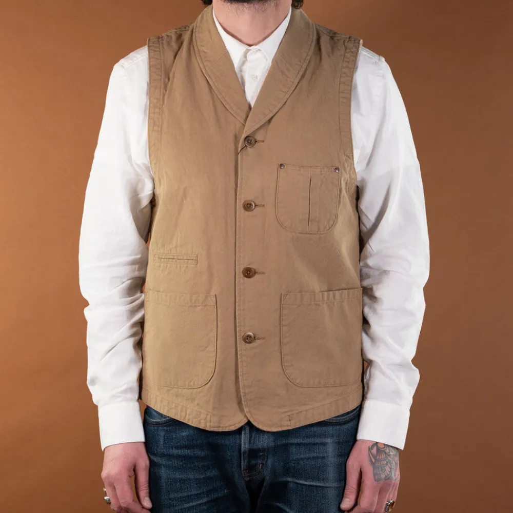 Momotaro Vintage Oxford Shawl Collar Vest> Westen