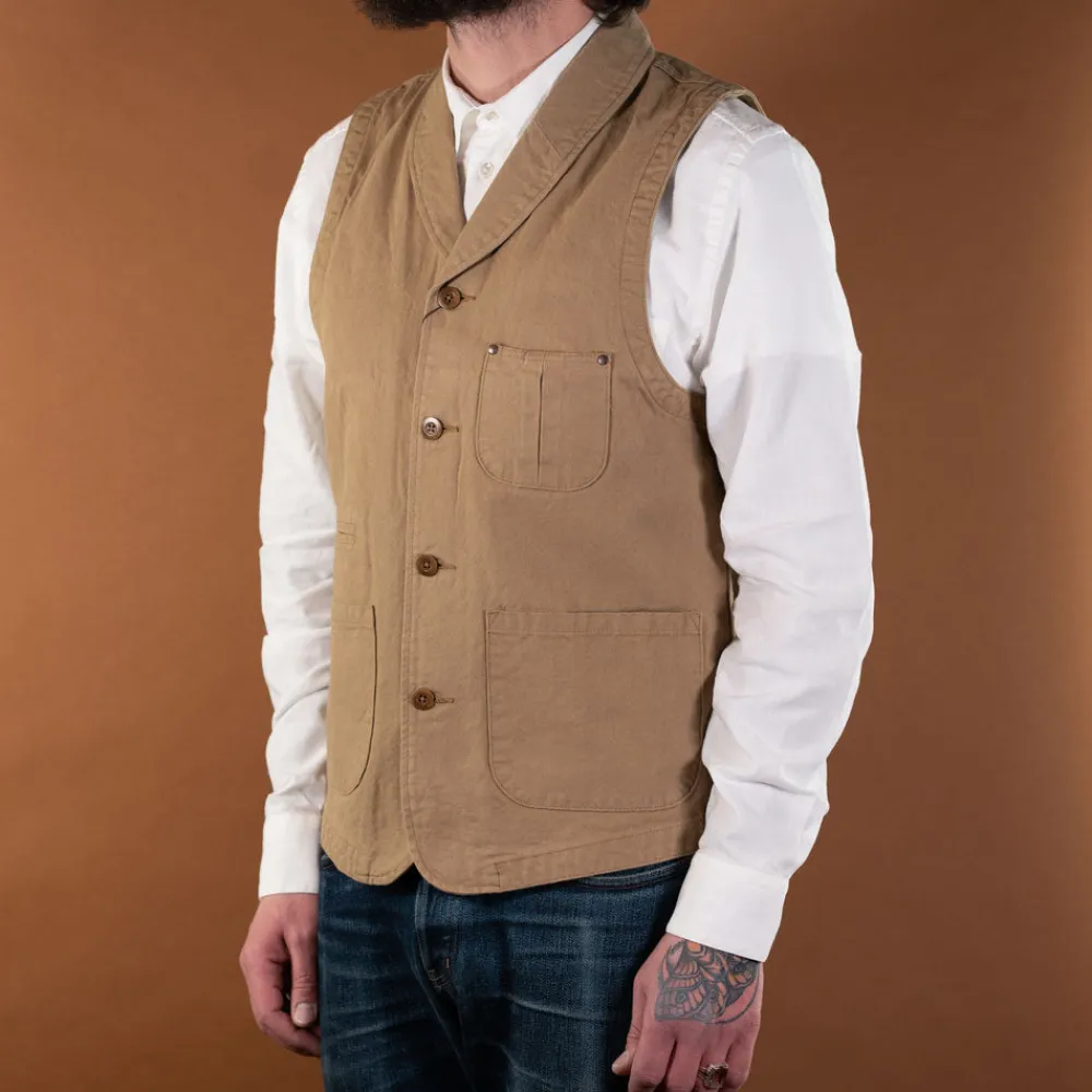 Momotaro Vintage Oxford Shawl Collar Vest> Westen