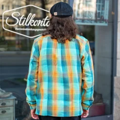Indigofera Webster Shirt Twill Check Blue/Beige/Red><noscript><img width=