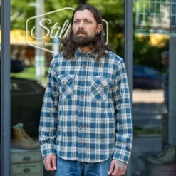 Freenote Cloth Wells Shirt Blue Plaid> Hemden