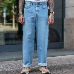 Edwin Wide Pant Kurabo Red Selvedge 14oz Blue Light Used> Hosen