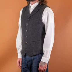 Hansen William Lapel Waistcoat Black Pin> Westen