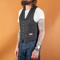 Scarti Lab Wool Vest Striped Black> Westen