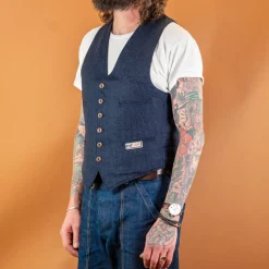 Scarti Lab Wool Vest Striped Blue> Westen