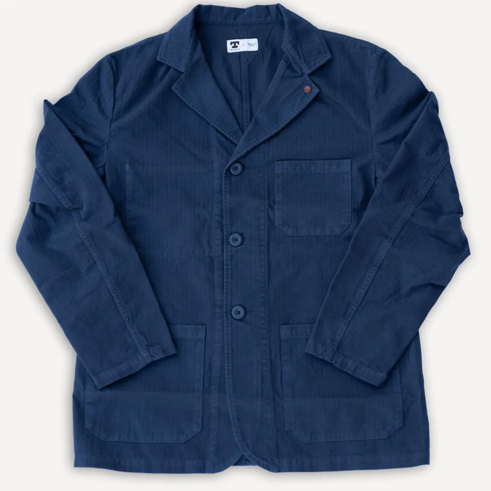Tellason Work Blazer Herringbone Twill Navy> Jacken